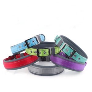 customizable name printed reflective neoprene dog collar